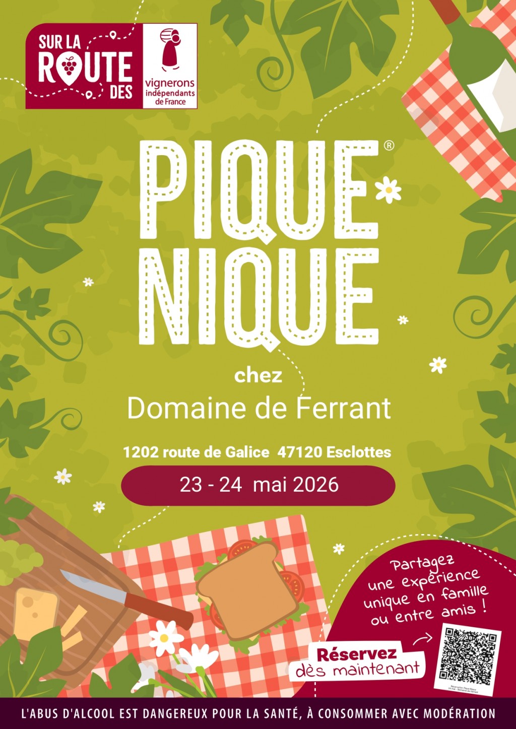 PORTES OUVERTES ET PIQUE NIQUE DES VIGNERONS INDEPENDANTS 23 ET 24 MAI 2026