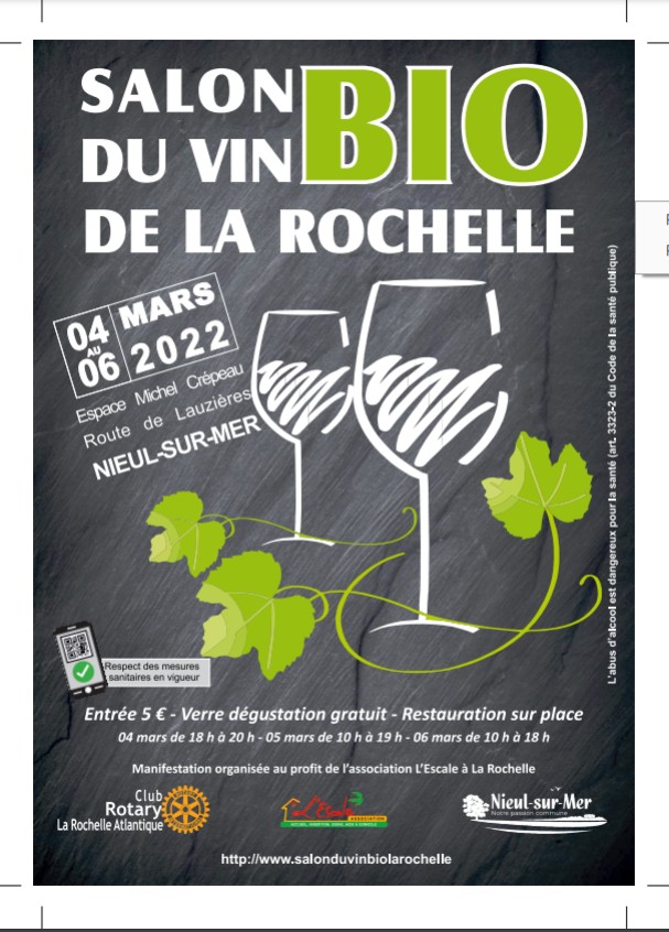 SALON DU VIN BIO LA ROCHELLE DU 4 AU 6 MARS 2022