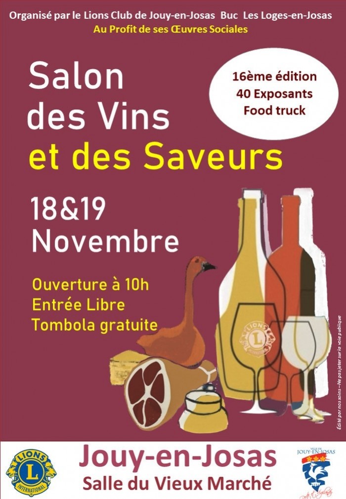 SALON DES VINS ET DES SAVEURS  JOUY EN JOSAS LE 18 ET 19 NOVEMBRE 2022